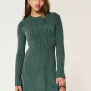 Rochie mini pulover Skater cu nervuri Rochie mini pulover Skater cu nervuri