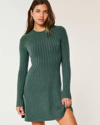 Rochie mini pulover Skater cu nervuri