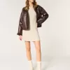 Rochie mini pulover Skater cu nervuri Rochie mini pulover Skater cu nervuri