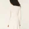 Rochie mini pulover Skater cu nervuri Rochie mini pulover Skater cu nervuri