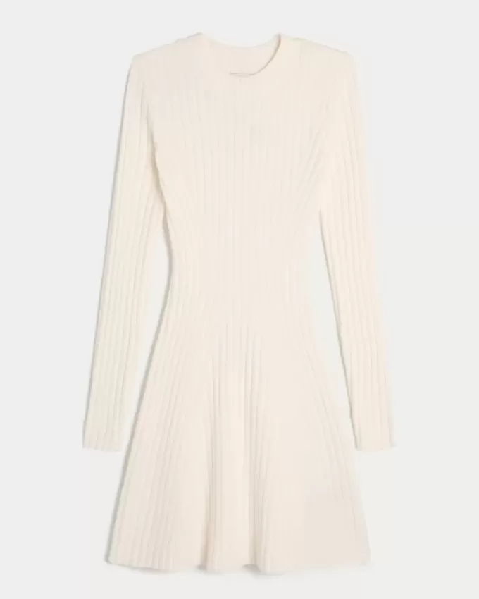 Rochie mini pulover Skater cu nervuri Rochie mini pulover Skater cu nervuri