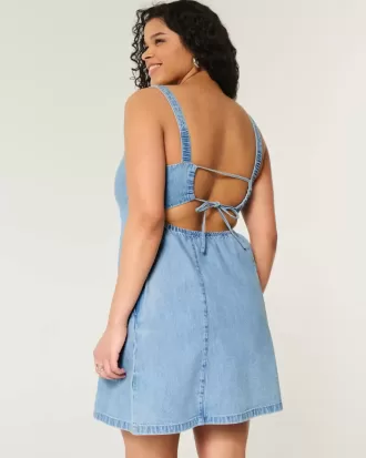 Rochie mini structurată din amestec de in