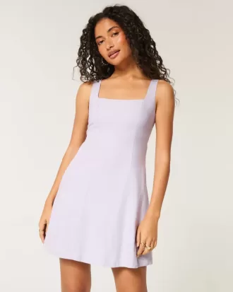 Rochie mini structurată din amestec de in