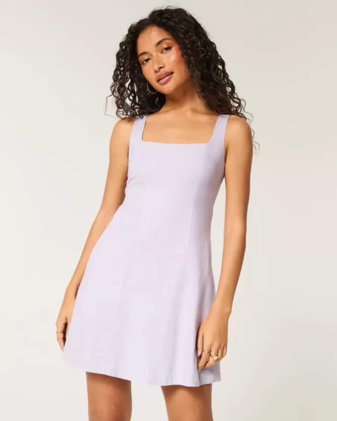 Rochie mini structurată din amestec de in Rochie mini structurată din amestec de in