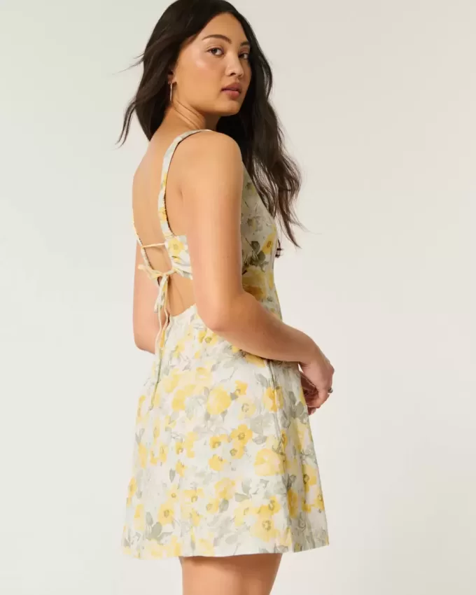 Rochie mini structurată din amestec de in Rochie mini structurată din amestec de in