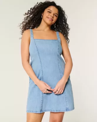 Rochie mini structurată din amestec de in