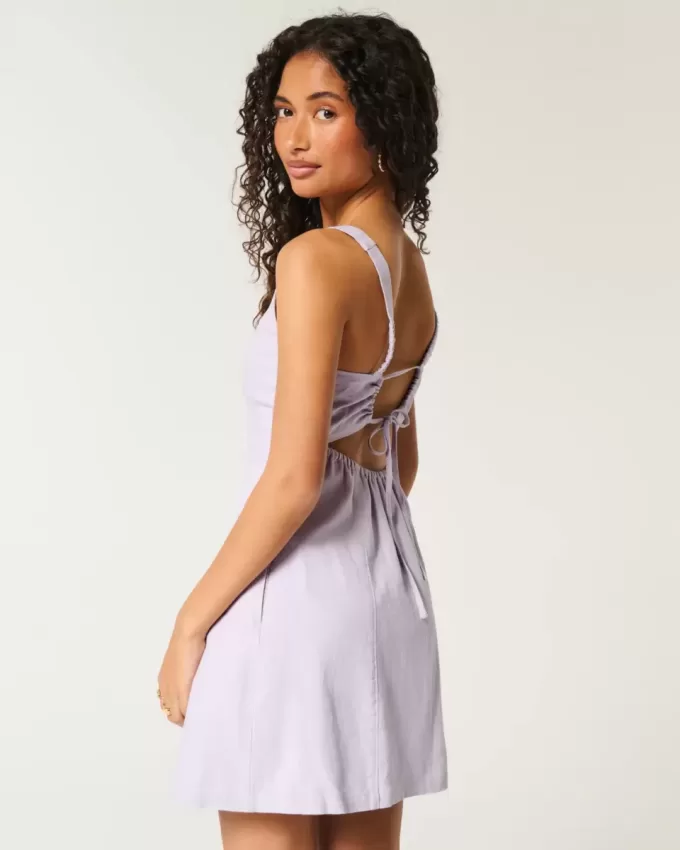 Rochie mini structurată din amestec de in Rochie mini structurată din amestec de in