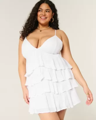 Rochie mini tip babydoll cu decolteu în V