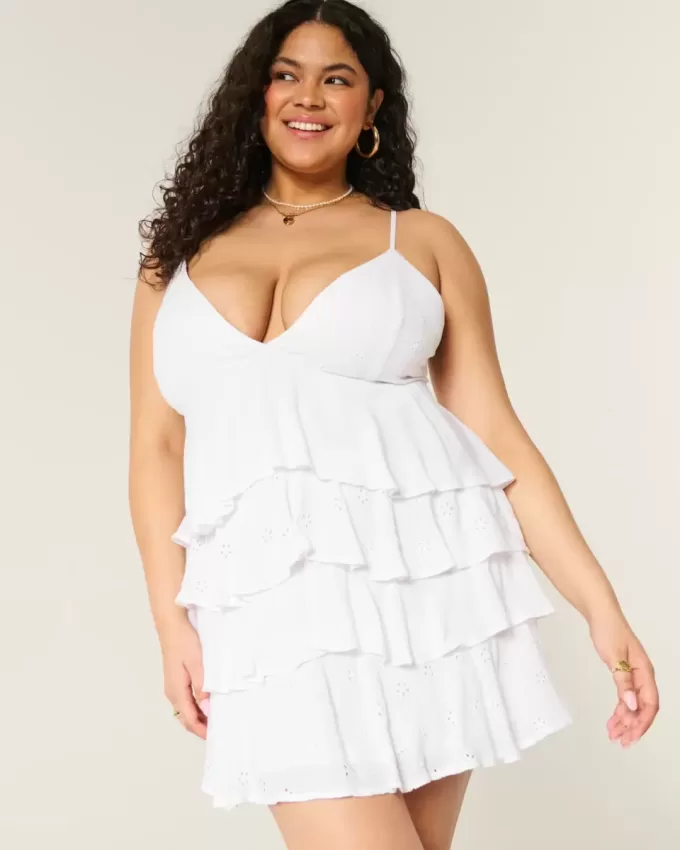 Rochie mini tip babydoll cu decolteu în V Rochie mini tip babydoll cu decolteu în V