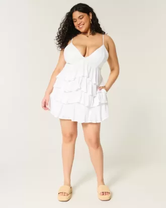 Rochie mini tip babydoll cu decolteu în V
