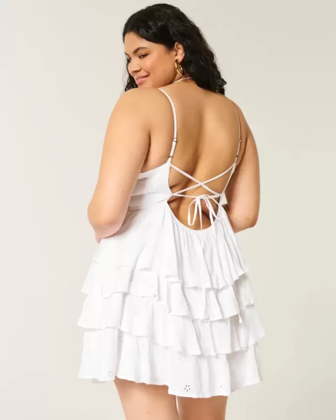Rochie mini tip babydoll cu decolteu în V Rochie mini tip babydoll cu decolteu în V