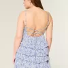 Rochie mini tip babydoll cu decolteu în V cu volane Rochie mini tip babydoll cu decolteu în V cu volane
