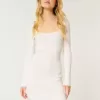 Rochie pulover cu mânecă lungă Cinch Bust cu spatele deschis Rochie pulover cu mânecă lungă Cinch Bust cu spatele deschis