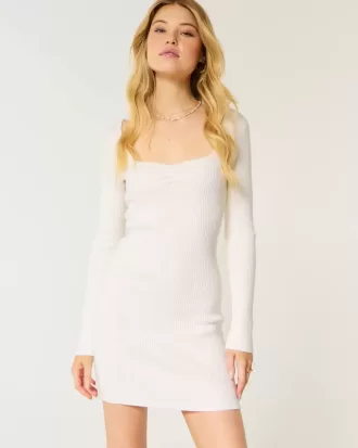 Rochie pulover cu mânecă lungă Cinch Bust cu spatele deschis