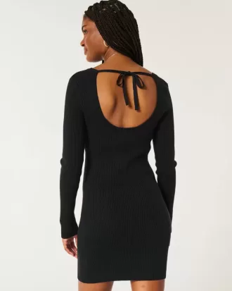 Rochie pulover cu mânecă lungă Cinch Bust cu spatele deschis