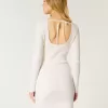 Rochie pulover cu mânecă lungă Cinch Bust cu spatele deschis Rochie pulover cu mânecă lungă Cinch Bust cu spatele deschis