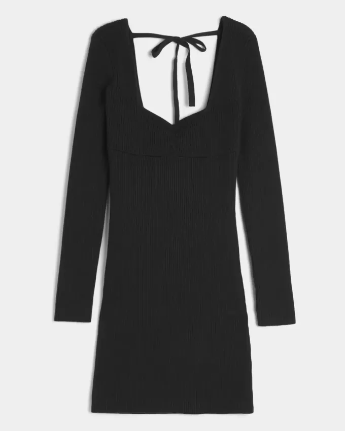 Rochie pulover cu mânecă lungă Cinch Bust cu spatele deschis Rochie pulover cu mânecă lungă Cinch Bust cu spatele deschis