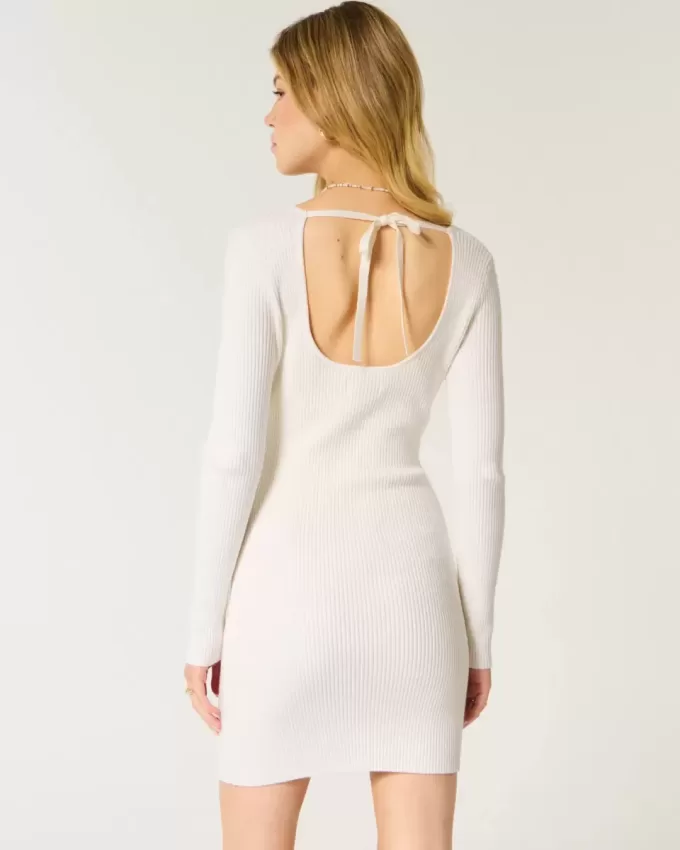 Rochie pulover cu mânecă lungă Cinch Bust cu spatele deschis Rochie pulover cu mânecă lungă Cinch Bust cu spatele deschis