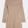Rochie pulover cu umăr dezactivat Rochie pulover cu umăr dezactivat