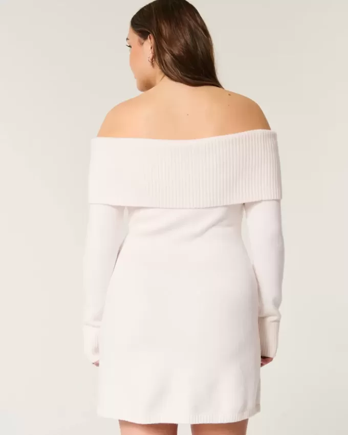 Rochie pulover cu umăr dezactivat Rochie pulover cu umăr dezactivat