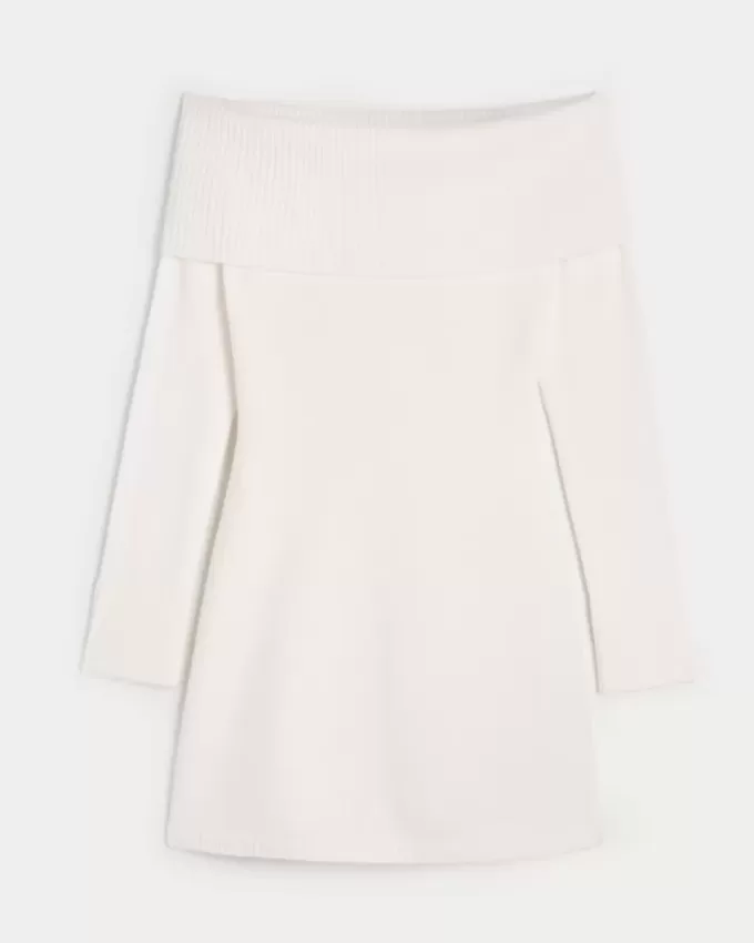 Rochie pulover cu umăr dezactivat Rochie pulover cu umăr dezactivat