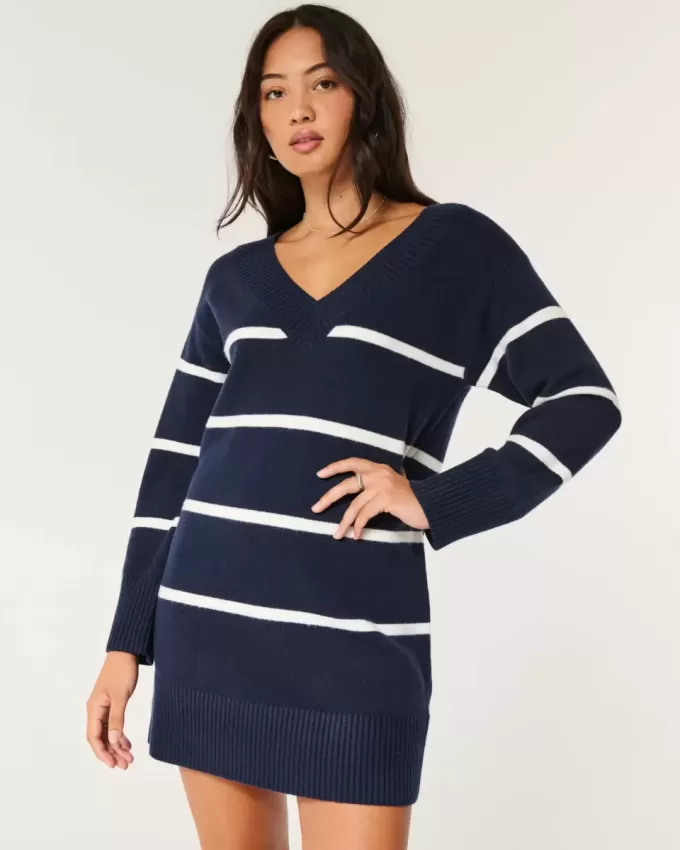 Rochie pulover din jerseu pe umeri Rochie pulover din jerseu pe umeri