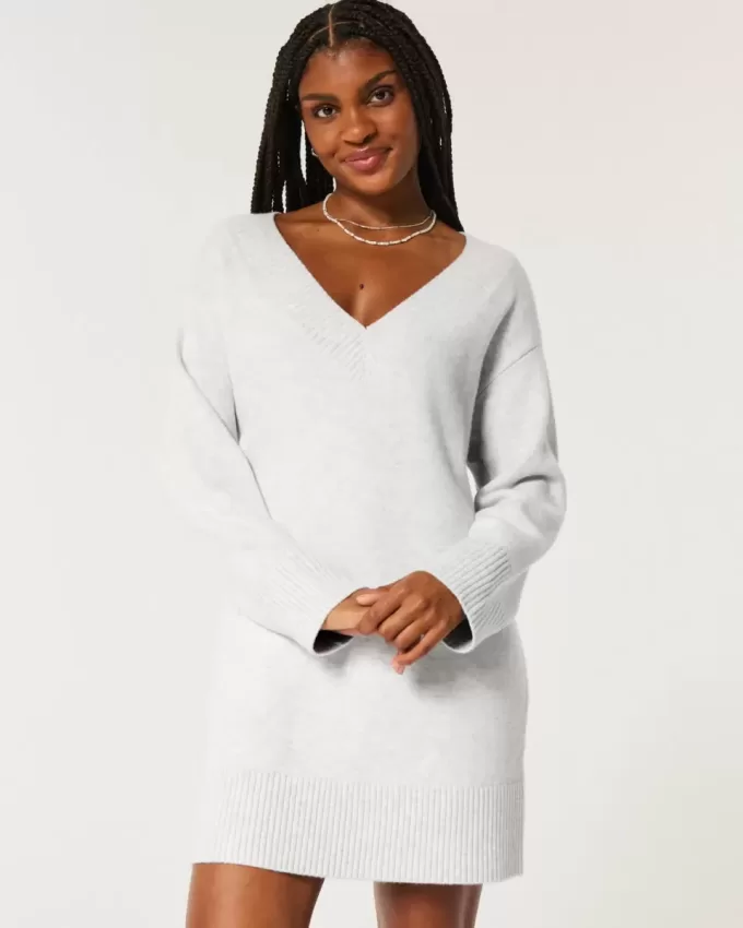 Rochie pulover din jerseu pe umeri Rochie pulover din jerseu pe umeri