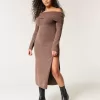 Rochie pulover midi cu umeri Rochie pulover midi cu umeri