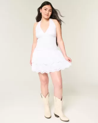 Rochie Skort cu Halter, cu două niveluri