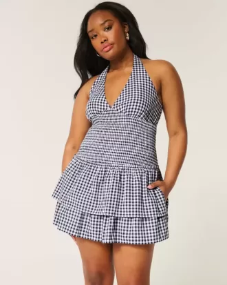 Rochie Skort cu Halter, cu două niveluri