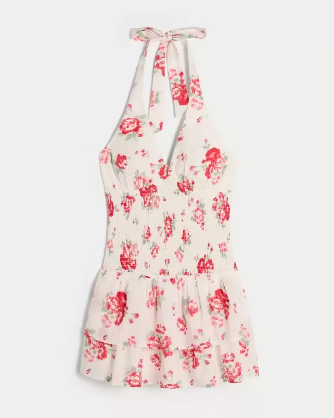 Rochie Skort cu Halter, cu două niveluri Rochie Skort cu Halter, cu două niveluri