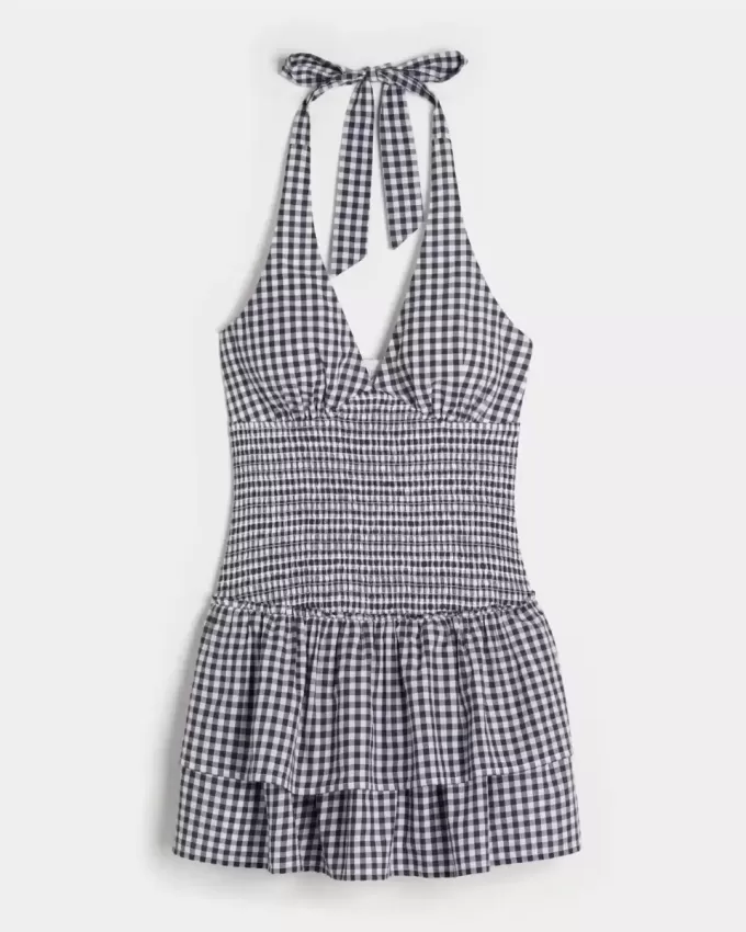 Rochie Skort cu Halter, cu două niveluri Rochie Skort cu Halter, cu două niveluri