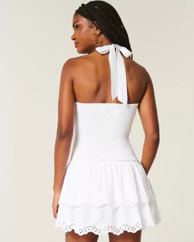 Rochie Skort cu Halter, cu două niveluri Rochie Skort cu Halter, cu două niveluri