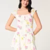 Rochie Skort cu maneca fluturata Rochie Skort cu maneca fluturata