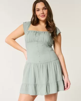 Rochie Skort cu maneca fluturata