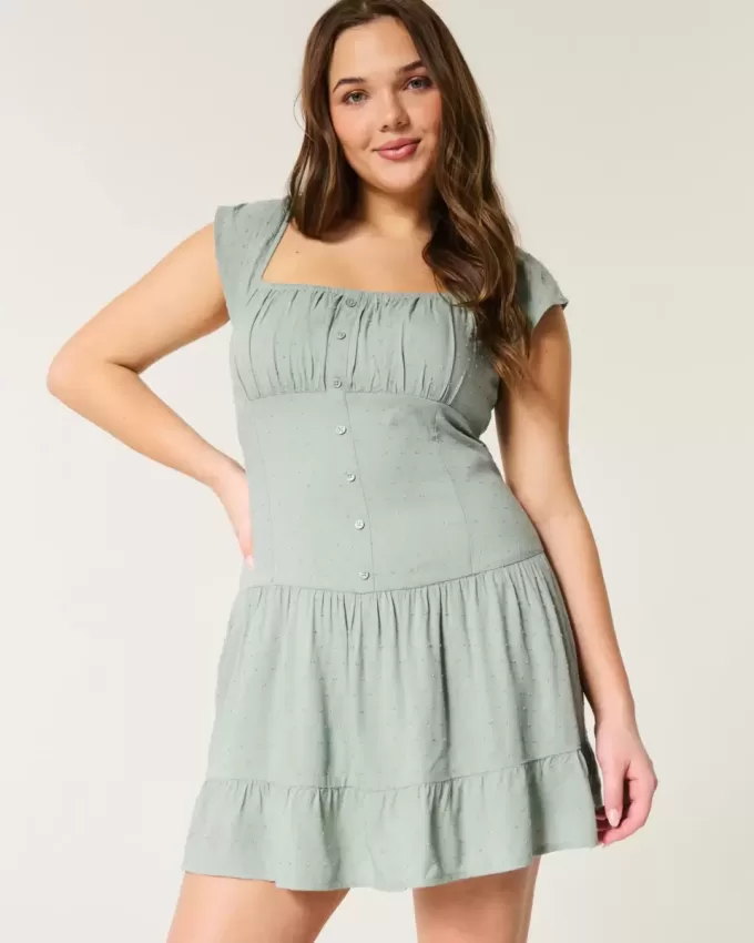 Rochie Skort cu maneca fluturata Rochie Skort cu maneca fluturata