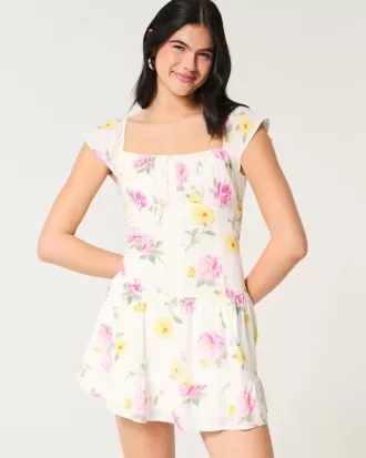 Rochie Skort cu maneca fluturata