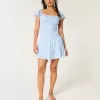 Rochie Skort cu maneca fluturata Rochie Skort cu maneca fluturata