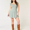 Rochie Skort cu maneca fluturata Rochie Skort cu maneca fluturata