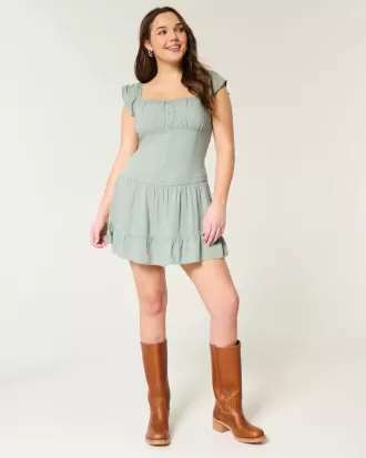 Rochie Skort cu maneca fluturata