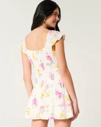 Rochie Skort cu maneca fluturata
