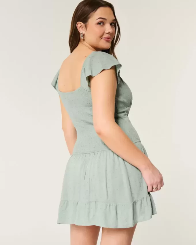 Rochie Skort cu maneca fluturata Rochie Skort cu maneca fluturata