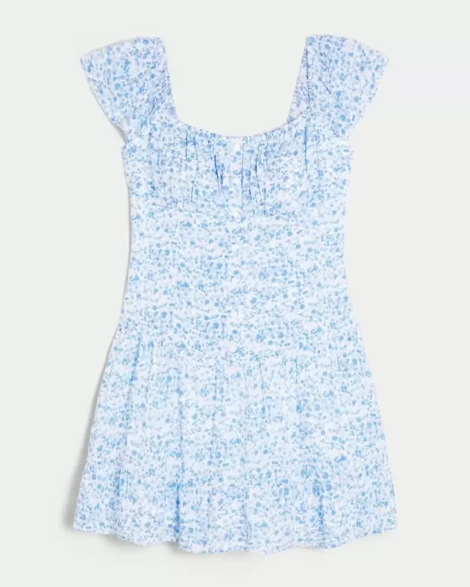 Rochie Skort cu maneca fluturata Rochie Skort cu maneca fluturata