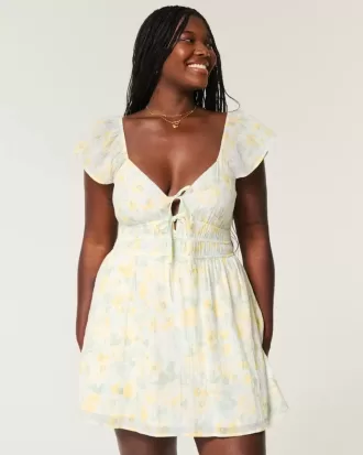 Rochie skort cu maneci fluturate