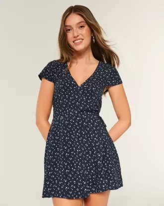 Rochie Wrap cu maneca scurta