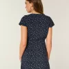 Rochie Wrap cu maneca scurta Rochie Wrap cu maneca scurta