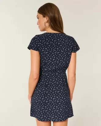 Rochie Wrap cu maneca scurta