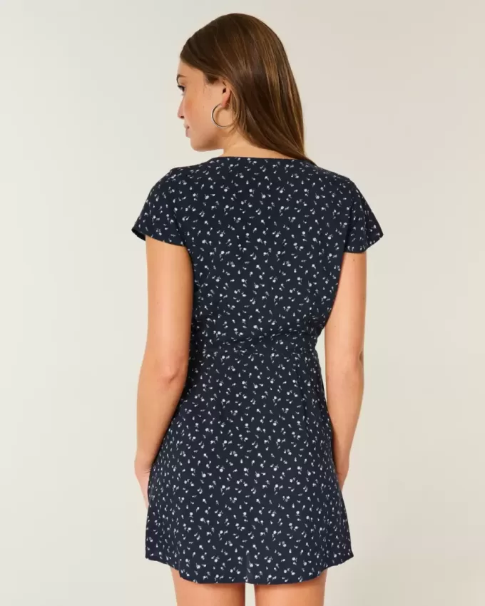Rochie Wrap cu maneca scurta Rochie Wrap cu maneca scurta