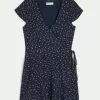 Rochie Wrap cu maneca scurta Rochie Wrap cu maneca scurta