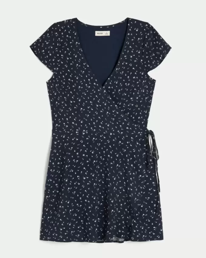 Rochie Wrap cu maneca scurta Rochie Wrap cu maneca scurta